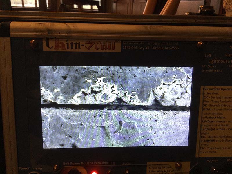 Chim Scan Camera showing missing mortar.
